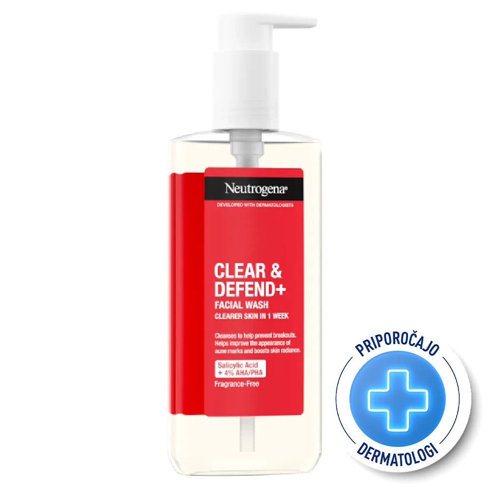 Neutrogena Clear&Defend+, čistilni gel za obraz (200 ml)
